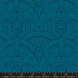 Dog Park by Sarah Watts - Deco Pup in Teal