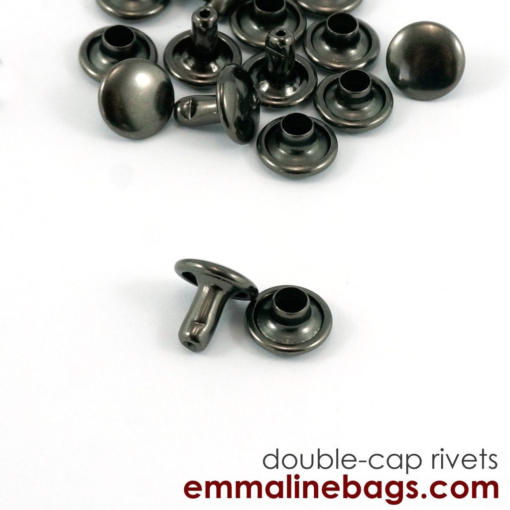 Double Cap Rivets - Small (8mm Cap x 6mm Post) 50 Pack