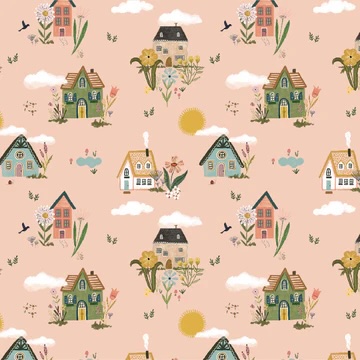 Cottage Charm by Kenzie Elston - Cottage Garden in Peach