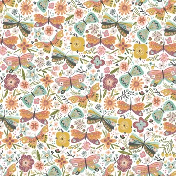 Cottage Charm by Kenzie Elston - Butterfly Blossom in White