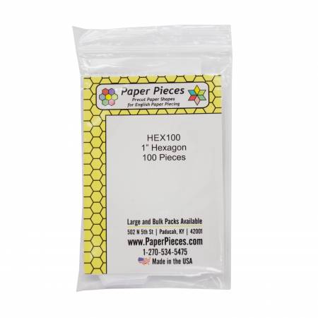 Paper Piece Hexagons Pack - 1in 100pc