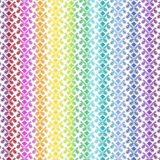 Rainbow Wonderland by Andover - Vine Net in White