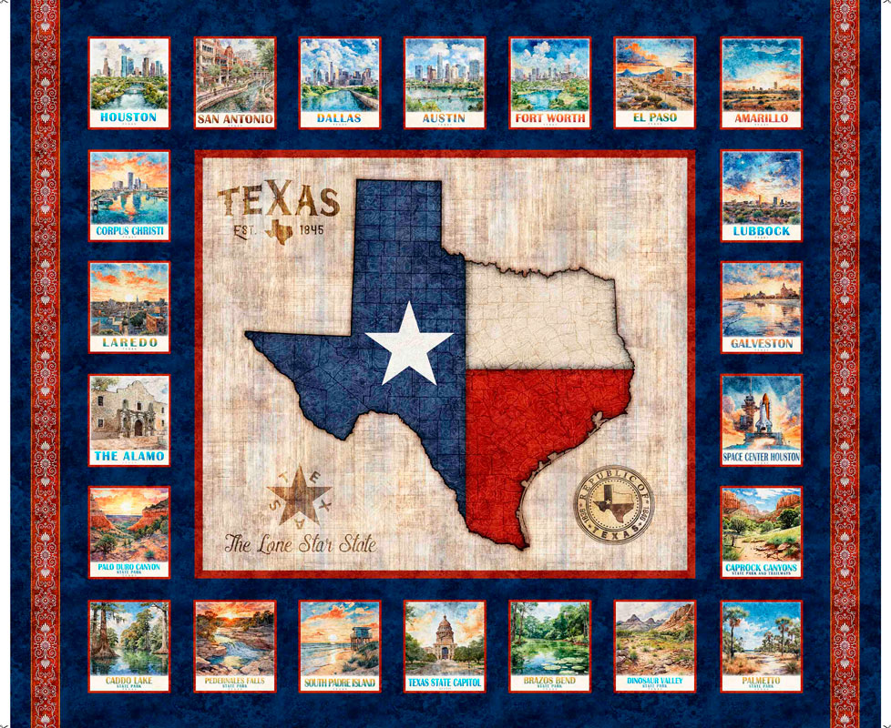 All Texas Shop Hop '25 - Texas Map Panel