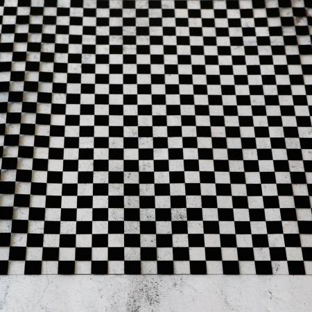 Clear Vinyl - Black Checkerboard 1/2 Yard