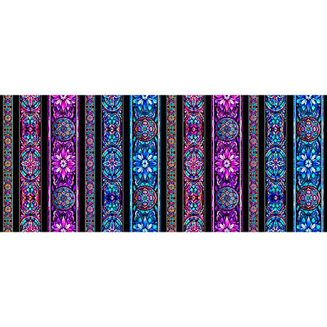 Night Flight by QT Fabrics - Stained Glass Stripe