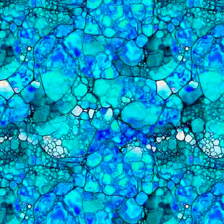 Night Flight by QT Fabrics - Mosaic Turquoise