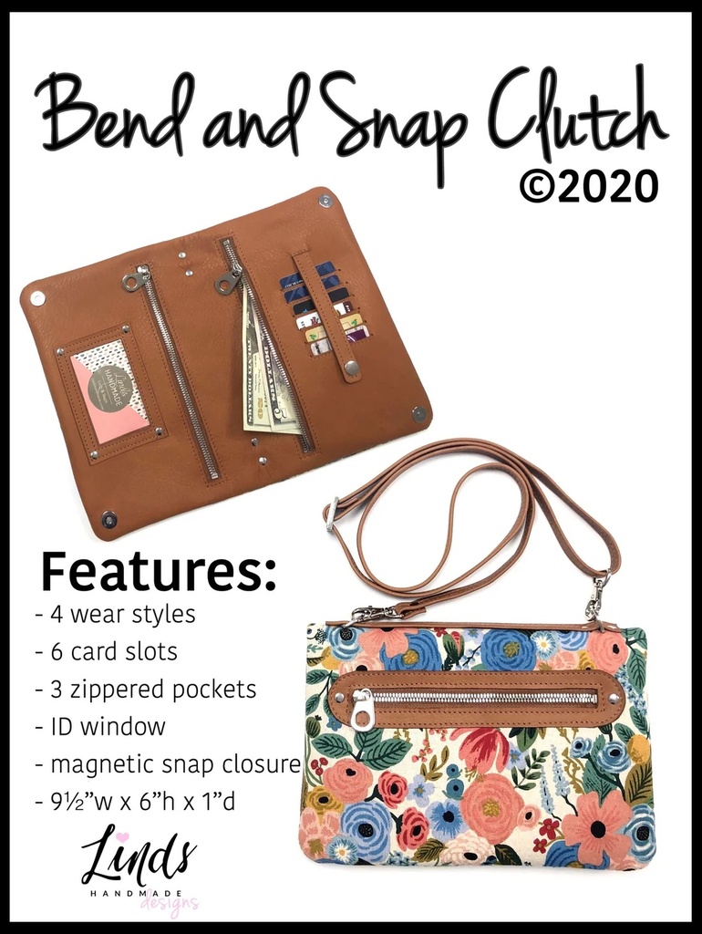 Paper Pattern - The Bend and Snap Clutch by Linds Handmade