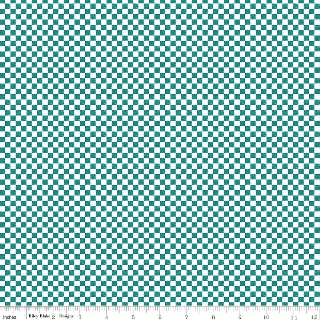 Check Please! by Riley Blake Designs - 1/4" Check Teal
