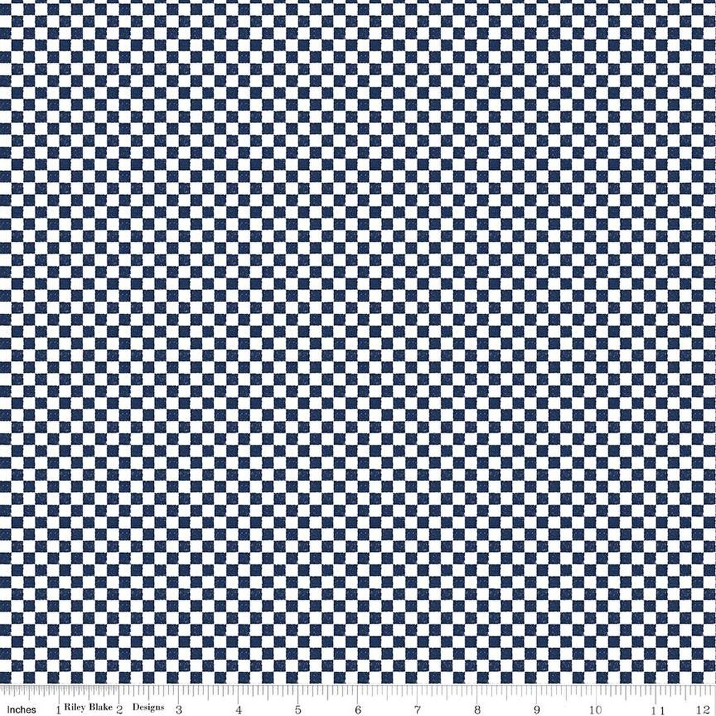 Check Please! by Riley Blake Designs - 1/4" Check Navy