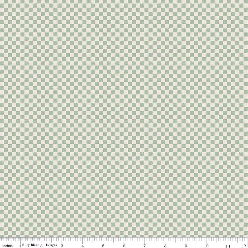 Check Please! by Riley Blake Designs - 1/4" Check Ivory Sage