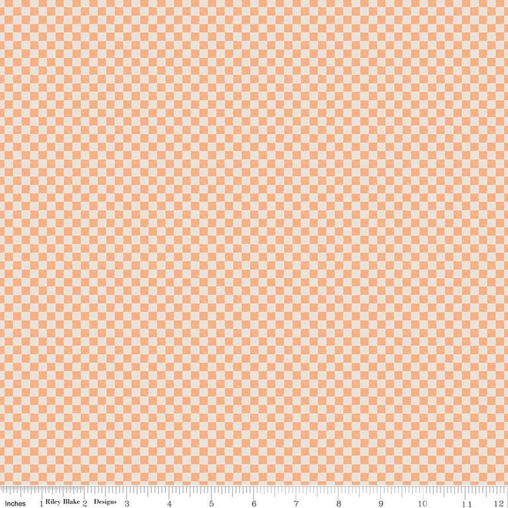 Check Please! by Riley Blake Designs - 1/4" Check Ivory Marmalade
