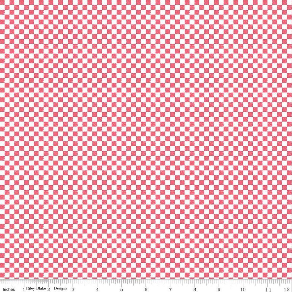 Check Please! by Riley Blake Designs - 1/4" Check Tea Rose