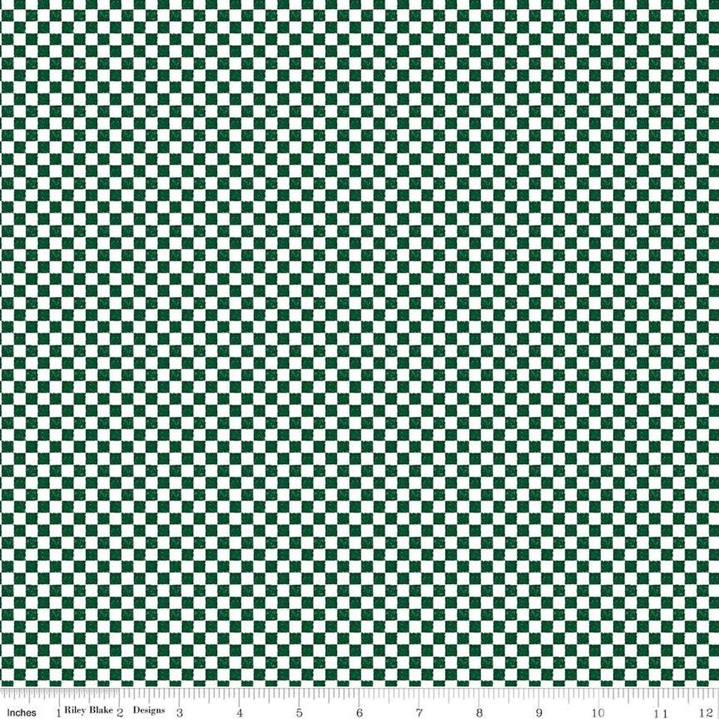 Check Please! by Riley Blake Designs - 1/4" Check Christmas Green