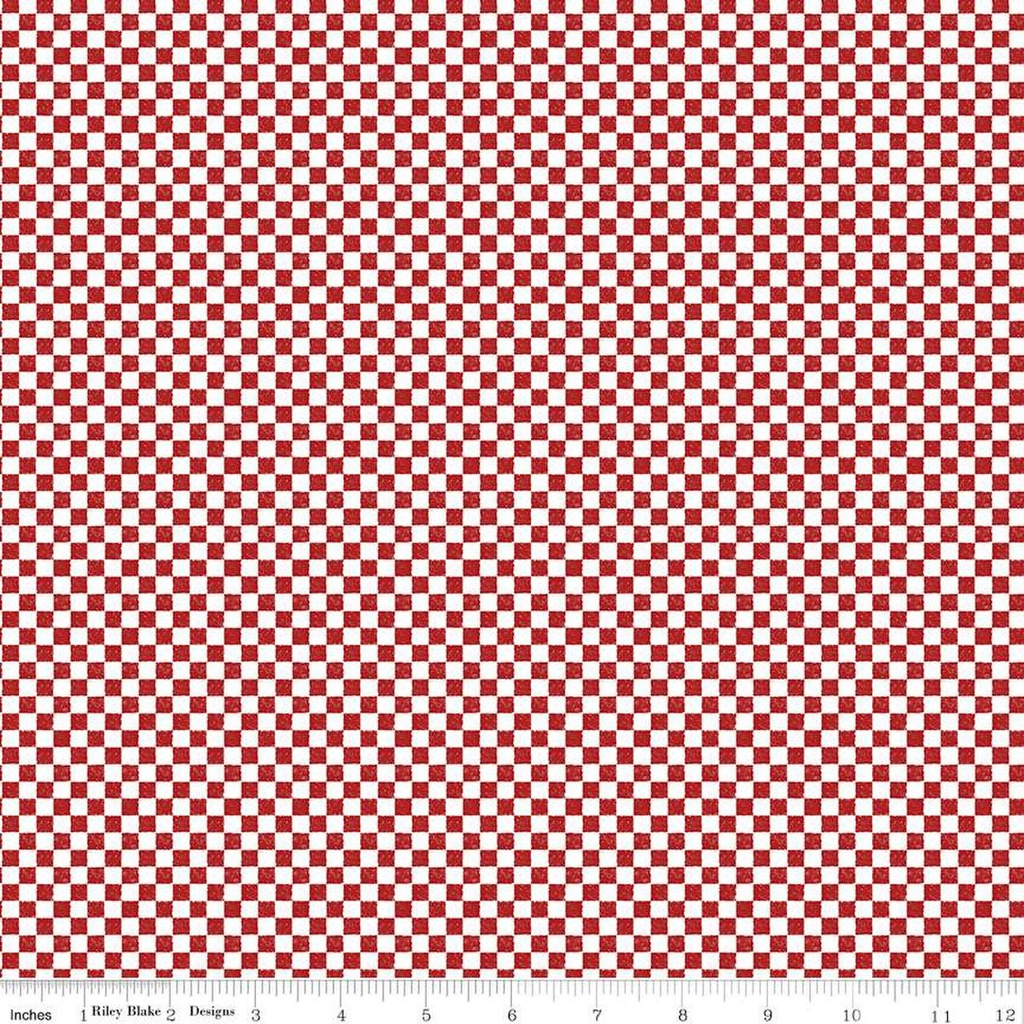 Check Please! by Riley Blake Designs - 1/4" Check Barn Red