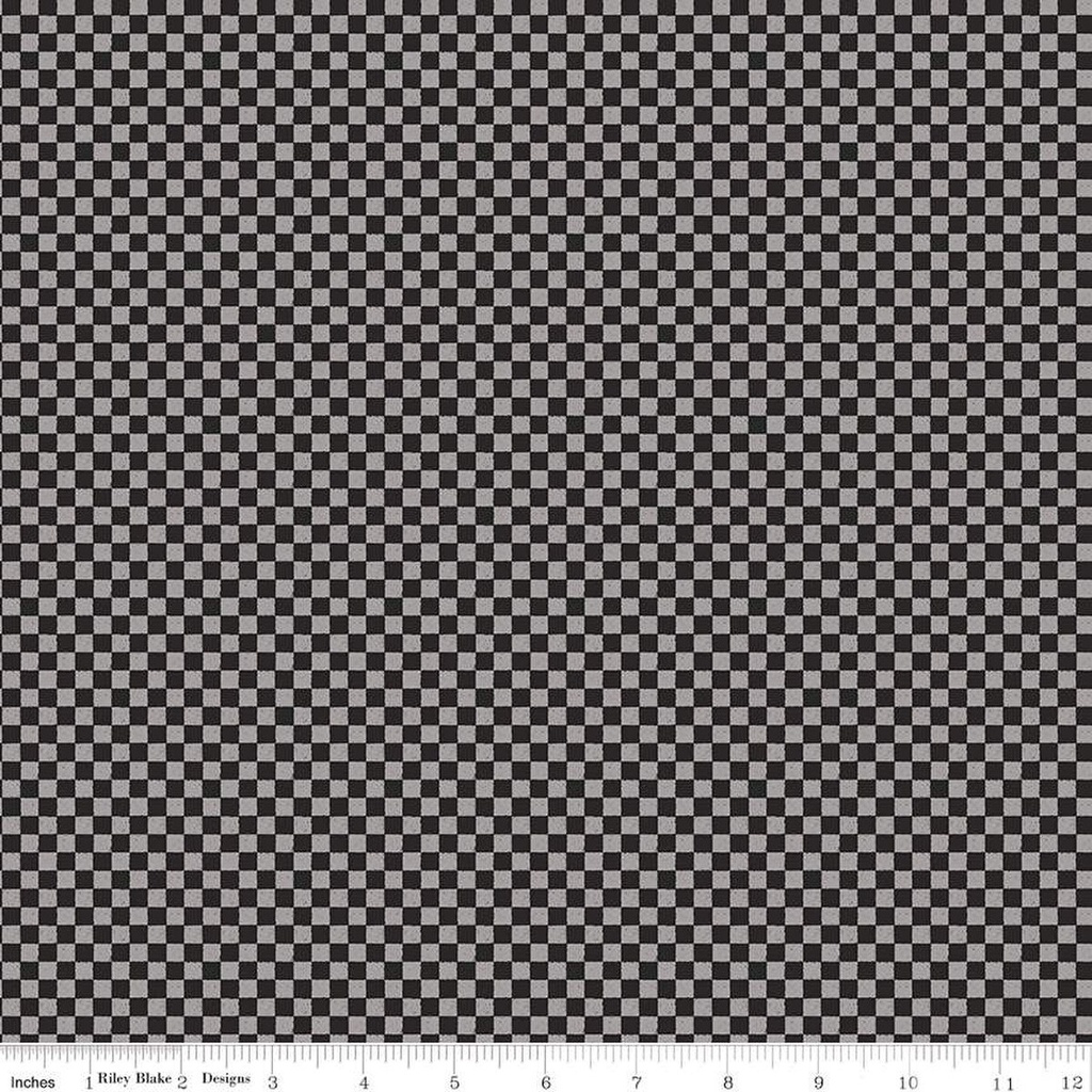 Check Please! by Riley Blake Designs - 1/4" Check Tone on Tone Black