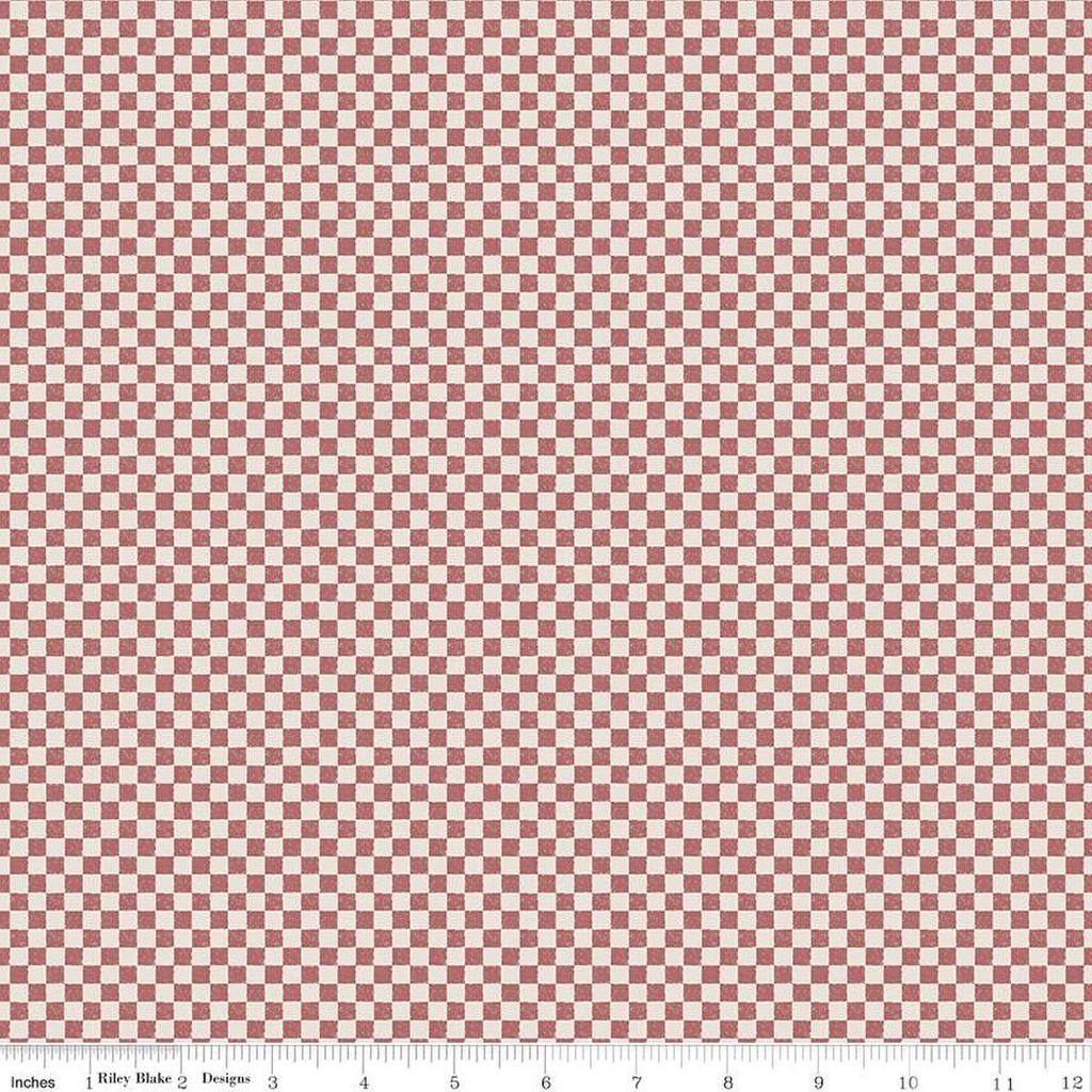 Check Please! by Riley Blake Designs - 1/4" Check Ivory Canyon Rose