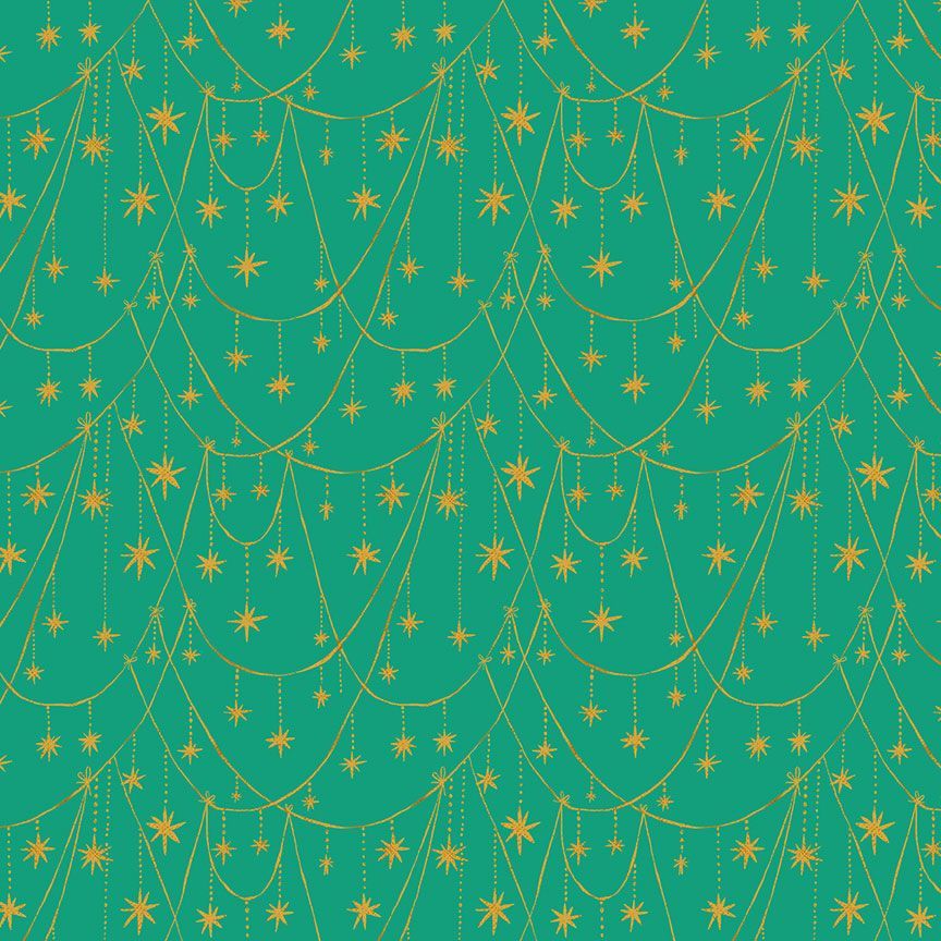 Holly Jolly by Dear Stella - Star Garland in Peacock