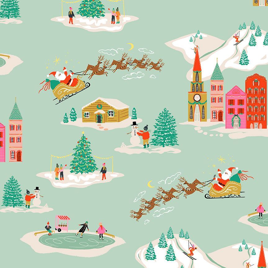Holly Jolly by Dear Stella - Holiday Toile in Glacier