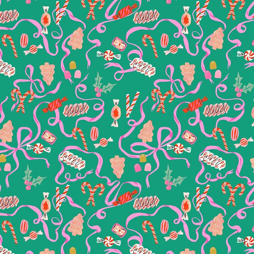 Holly Jolly by Dear Stella - Holiday Candy in Peacock