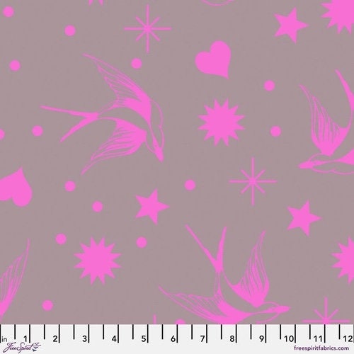 Neon True Colors by Tula Pink - Neon Fairy Flakes in Mystic