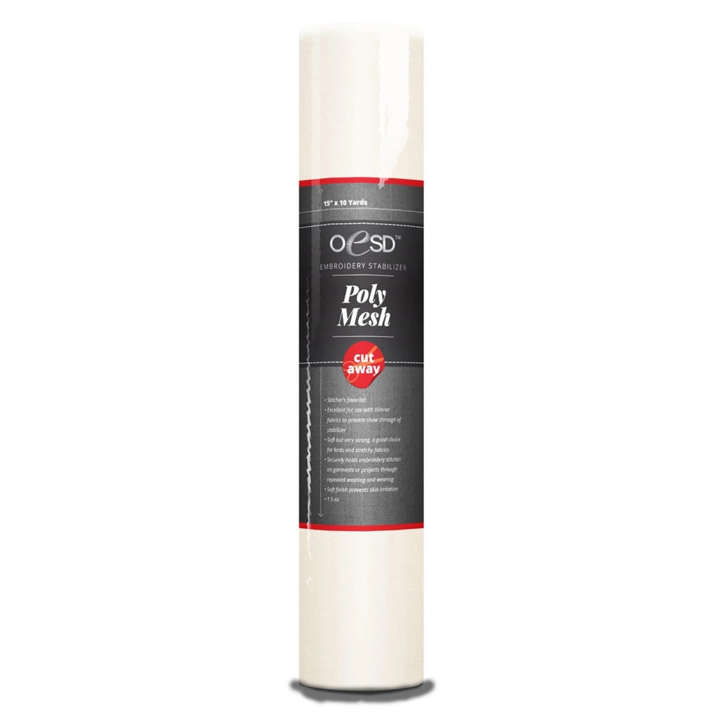 OESD - PolyMesh Cut Away White 15in x 10yd