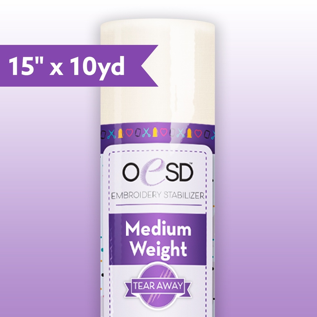 OESD - Medium Weight TearAway White 15" x 10yds