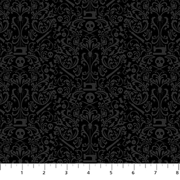 Mr. Bones Sews by Kimberlee Peers-Moore - Damask Black