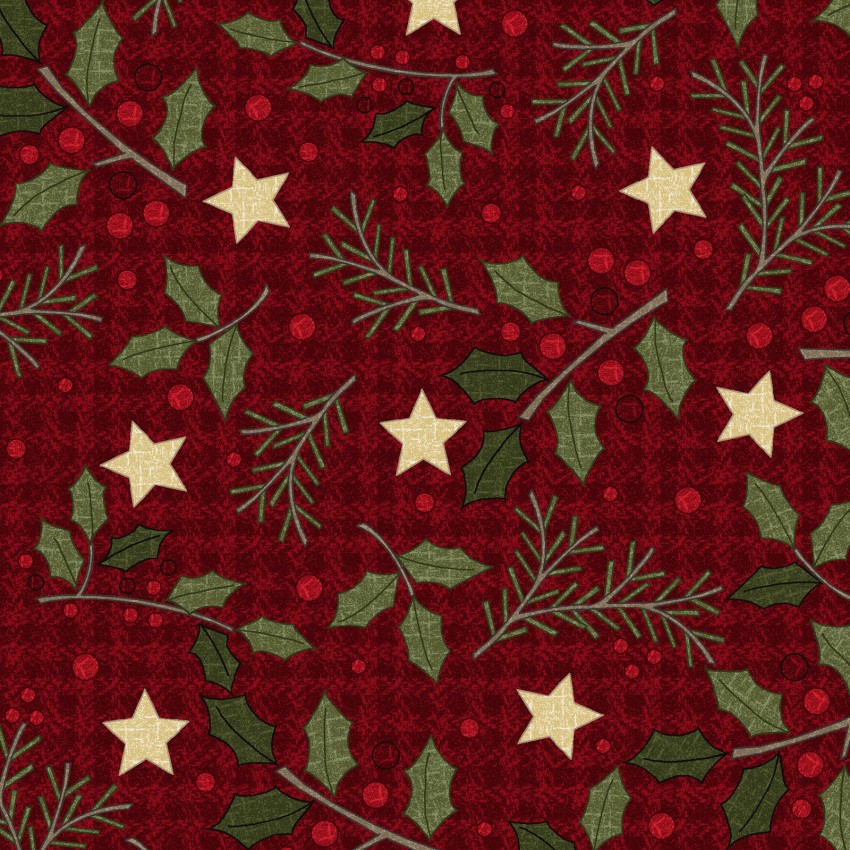 Holly Jolly Flannel by Bonnie Sullivan - Holly in Red