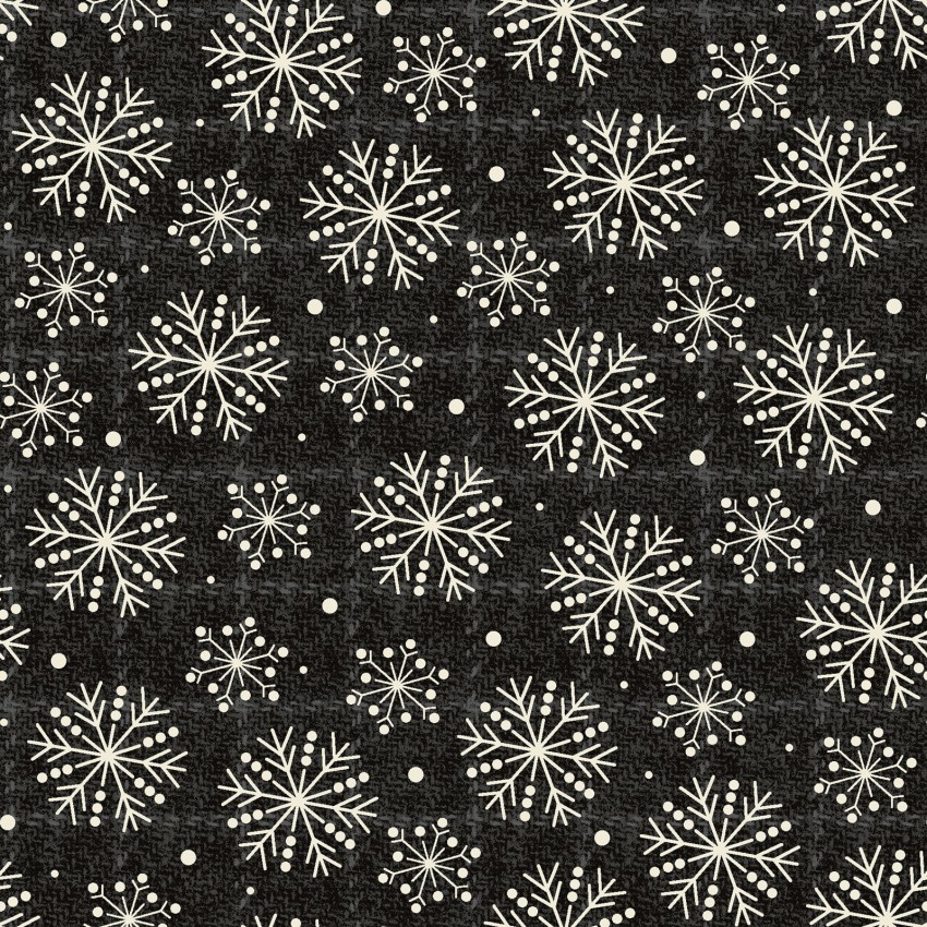 Holly Jolly Flannel by Bonnie Sullivan - Snowflakes in Black