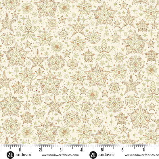 Good Tidings by Makower UK - Frosty in Cream