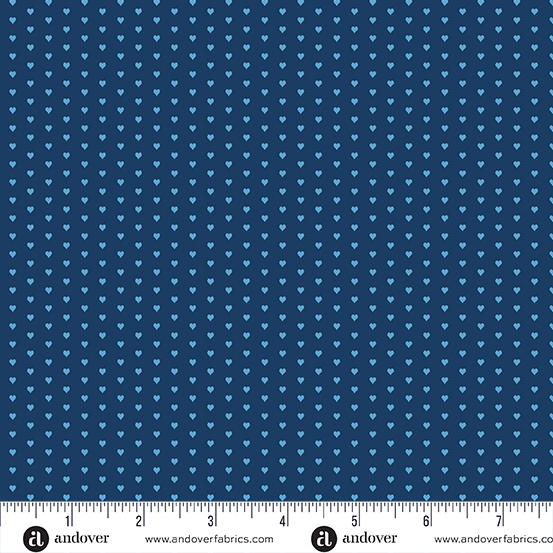 Mini Heart by Andover Fabrics - Blue