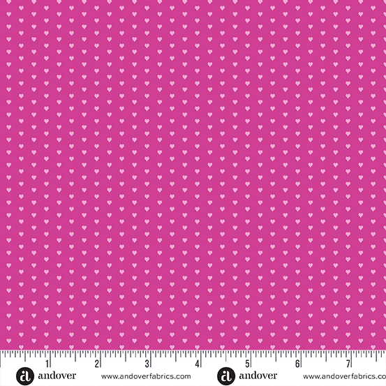 Mini Heart by Andover Fabrics - Pink