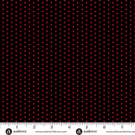 Mini Heart by Andover Fabrics - Black