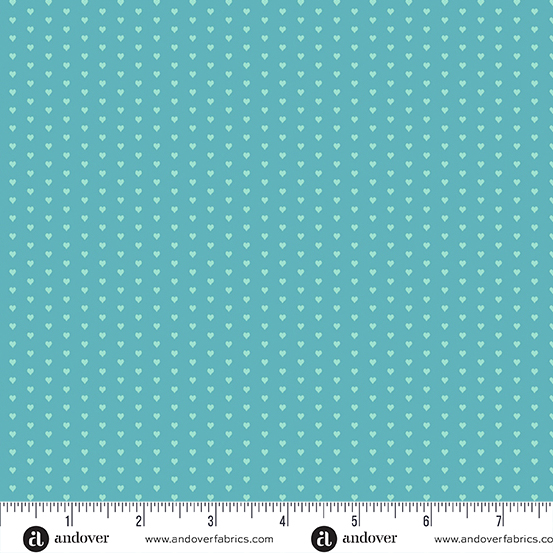 Mini Heart by Andover Fabrics - Light Teal