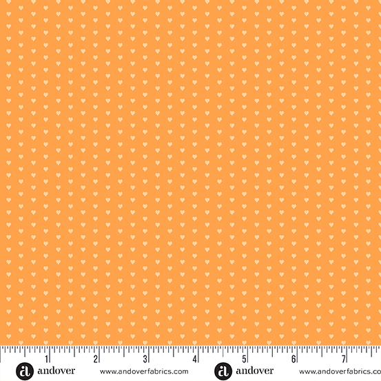Mini Heart by Andover Fabrics - Orange