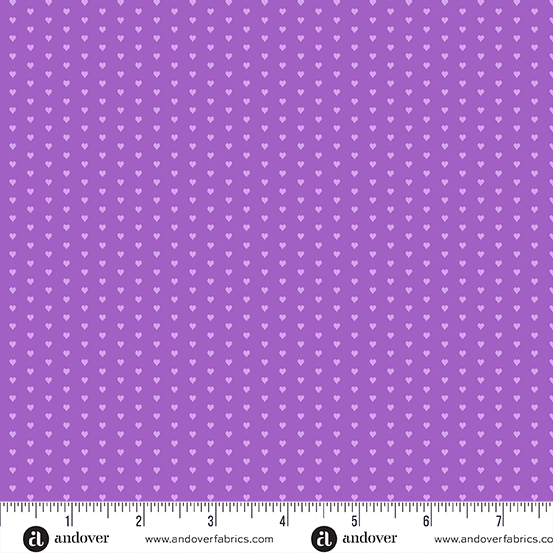 Mini Heart by Andover Fabrics - Purple