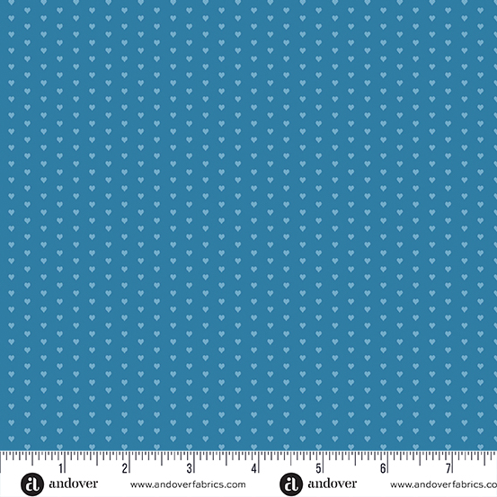 Mini Heart by Andover Fabrics - Teal
