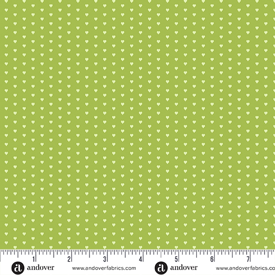 Mini Heart by Andover Fabrics - Bright Green