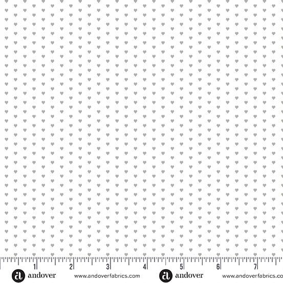 Mini Heart by Andover Fabrics - Gray