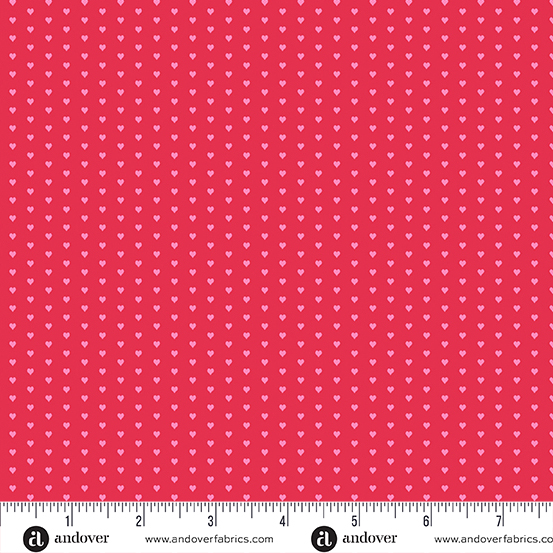 Mini Heart by Andover Fabrics - Light Red