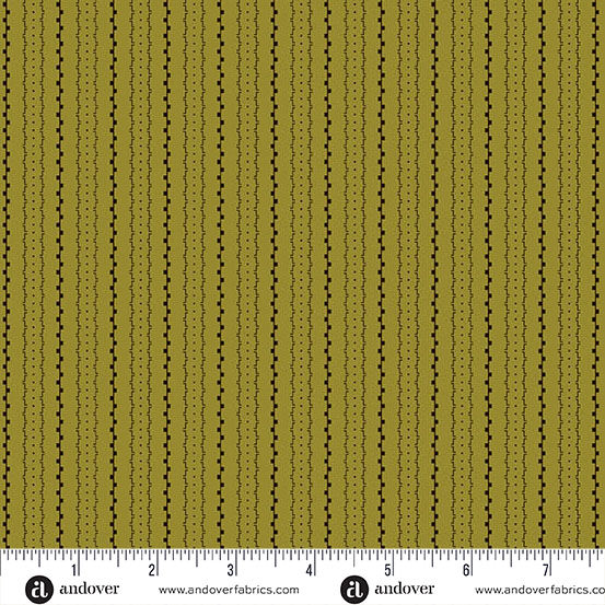 Little Gems by Andover Fabrics - Geo Stripe in Pickle