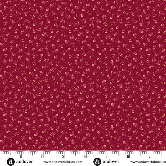 Little Gems by Andover Fabrics - Split Beans in Barn Red
