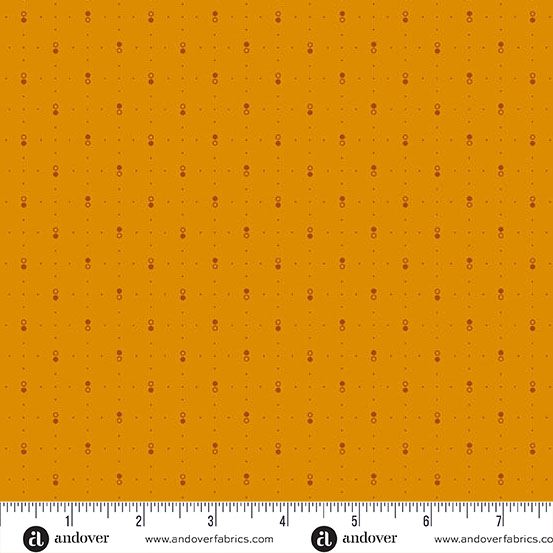 Little Gems by Andover Fabrics - Circle Dots in Saffron