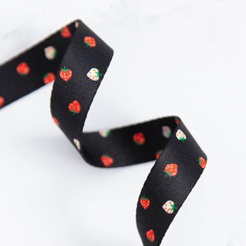 1" Webbing - Mini Berry in Black