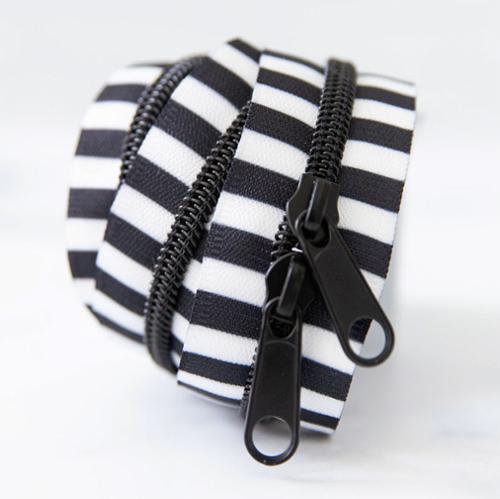 Zipper by the Yard Black and White - 30" Size 5 by Stitch Supply Co.