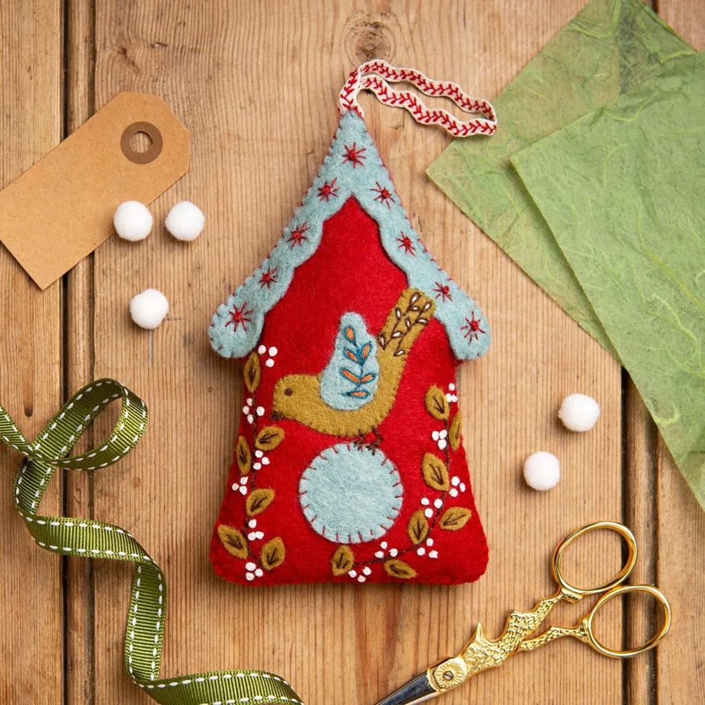 Wool Mix Felt Craft Kit - Folk Birdhouse by Corinne Lapierre