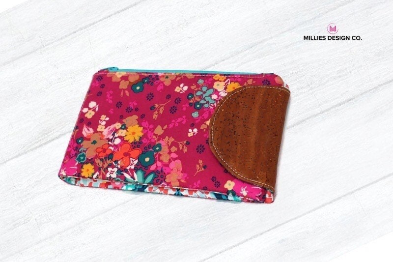 Large Ladies Wallet with Cork Flap