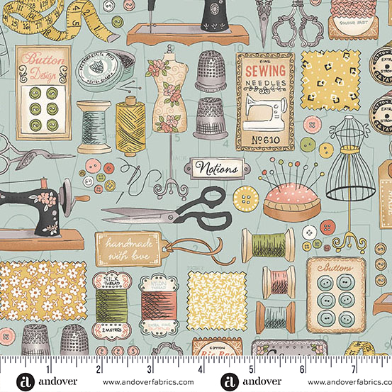 Atelier by Makower UK - Couture in Blue