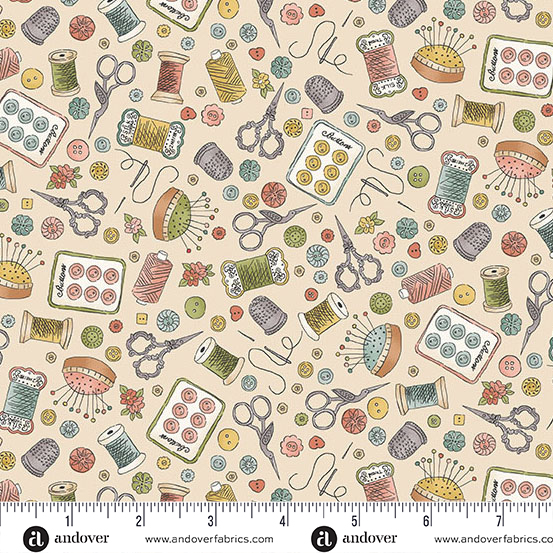 Atelier by Makower UK - Notions in Cream