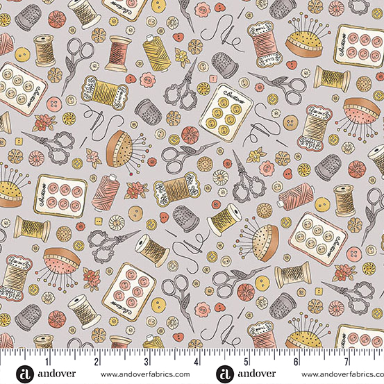 Atelier by Makower UK - Notions in Grey